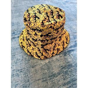 Yellow Black Orange Rubber Ducky With Sunglasses Cotton Canvas Bucket Hat